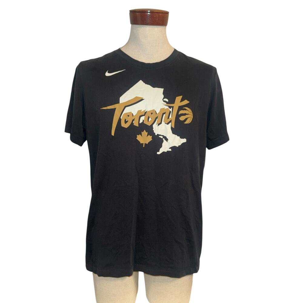 Nike black dri-fit Toronto Raptors city edition logo tee shirt men’s‎ size L